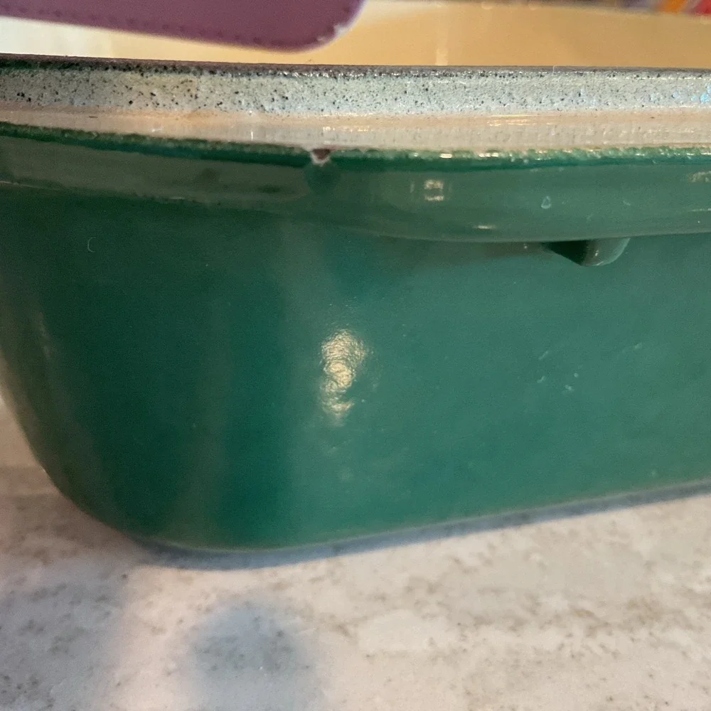 Le Creuset #40 Lasagna Baking Pan Enameled Cast Forest Gradient Green France